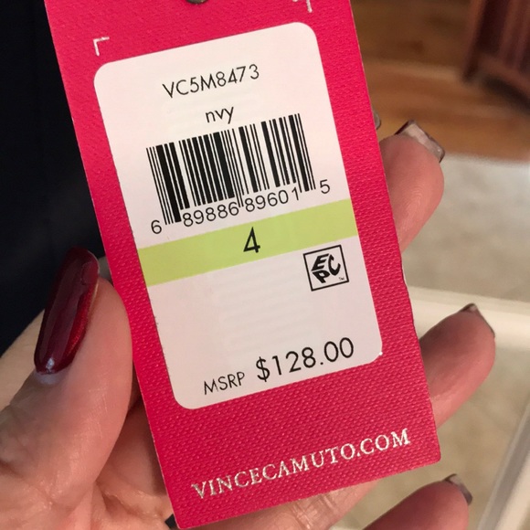 5🌟 Vince Camuto Navy Dress w POCKETS - Picture 6 of 8